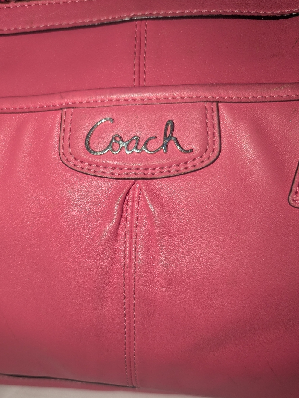 Coach Pink Leather Satchel with Double Top Handles. F 19728 - Picture 8 of 16